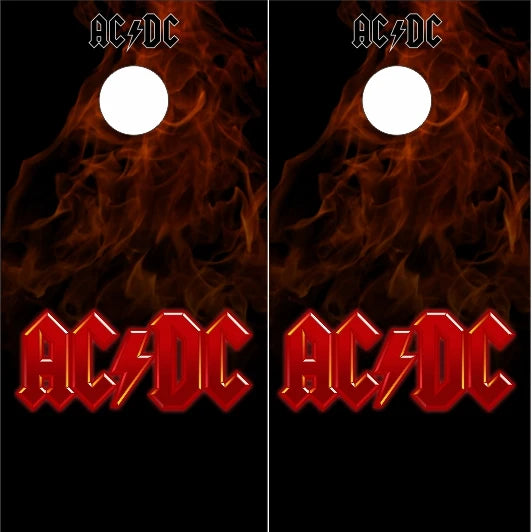 ACDC Rock Band In Flames Cornhole Wraps