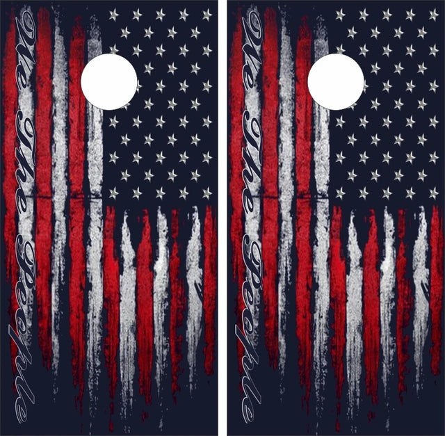 We The People Grunge USA American Flag Cornhole Wraps