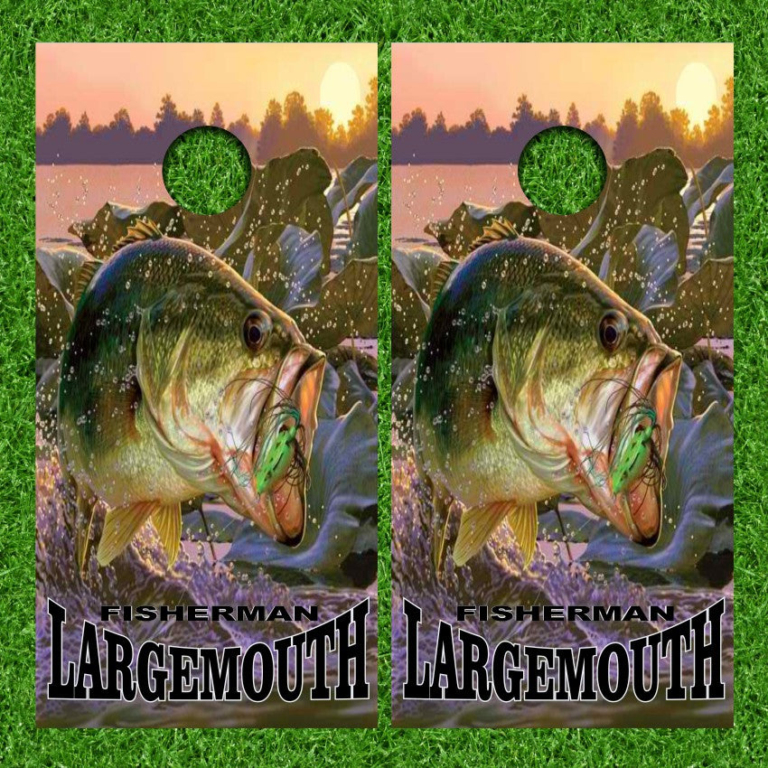 Largemouth Bass Frog Lure Cornhole Wraps