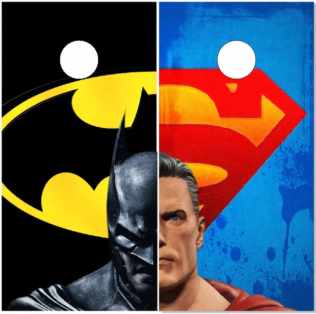 Batman Vs Superman Split face Cornhole Wraps