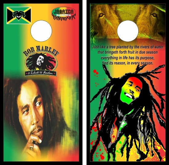 Bob Marley A Tribute To Freedom Jamaica Music Cornhole Wraps
