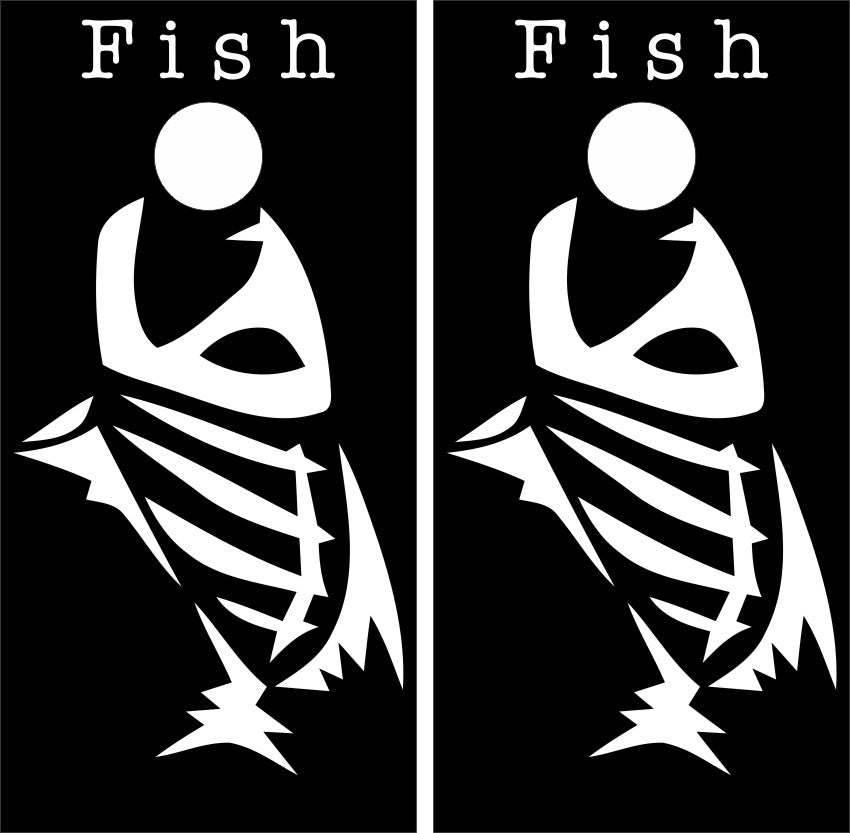Skeleton Bone Fish Cornhole Wraps