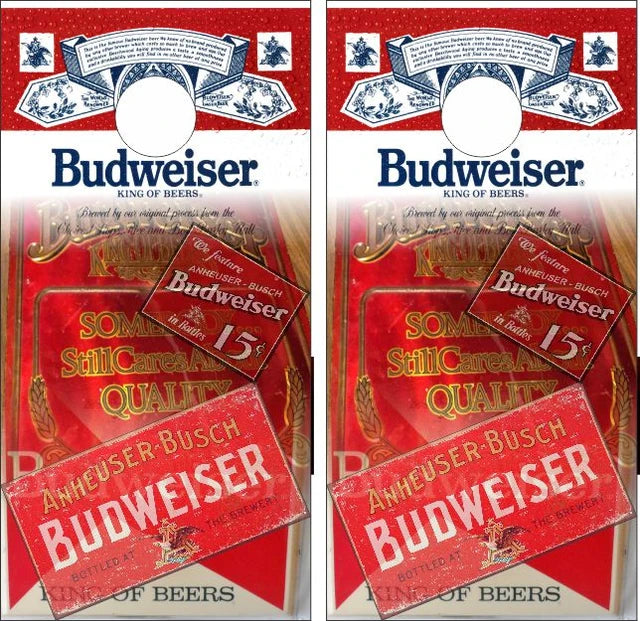 Budweiser Retro Label Style Background Cornhole Wraps