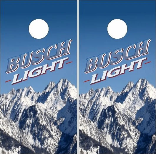 Busch Light Ice Mountain Scene Background Cornhole Wraps