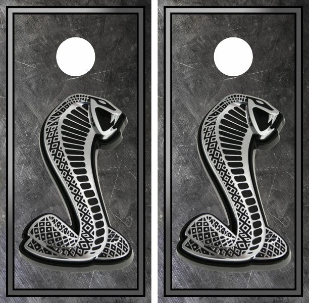 Shelby GT 500 Mustang Cobra Grunge Scratch Style Background Cornhole Wraps