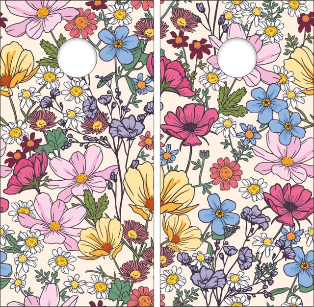 Colorful Flowers Cornhole Wraps