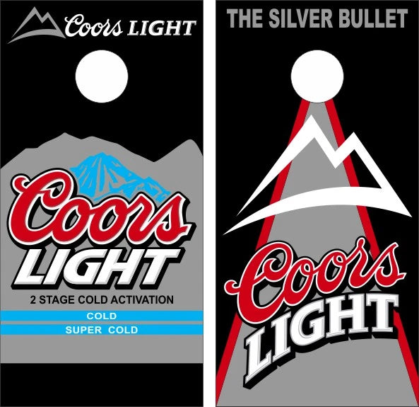 Coors Light The Silver Bullet Super Cold Activation Cornhole Wraps