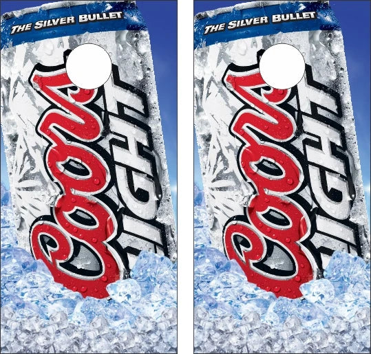 Coors Light The Silver Bullet Can in Ice Cornhole Wraps