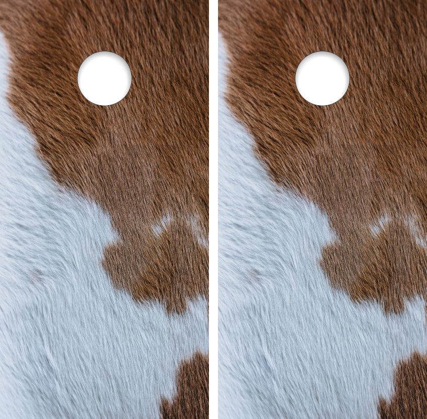 Cowhide Skin Fur Cornhole Wraps