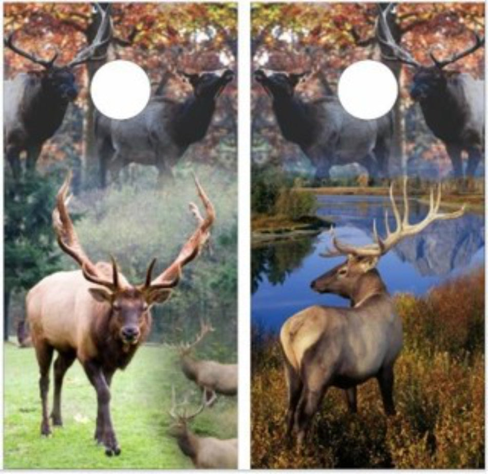 Elk Buck Wildlife Cornhole Wraps