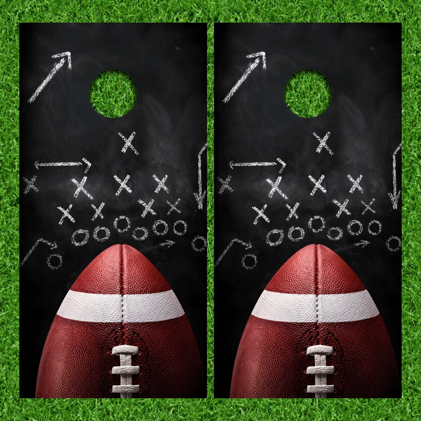 Football Plays Chalkboard Cornhole Wraps