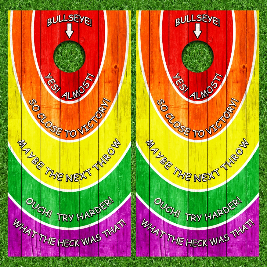 Drinking Game Funny Bullseye Sayings Party Style Cornhole Wraps Version 7