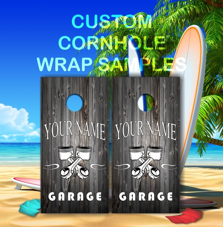 Mechanics Tools Garage Workshop Cornhole Wraps