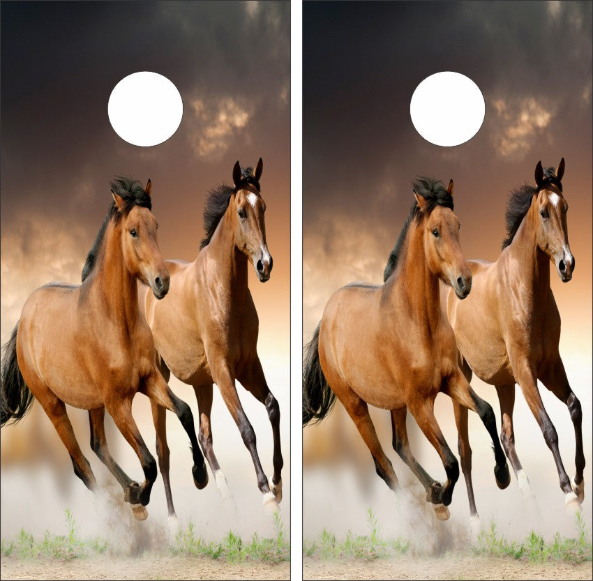 Horses Running Wild Cornhole Wraps