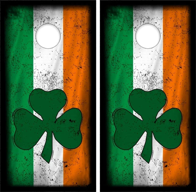 Ireland & Italy Grunge Flag Cornhole Wraps