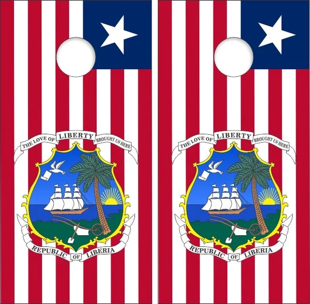 Liberia Flag Cornhole Wraps