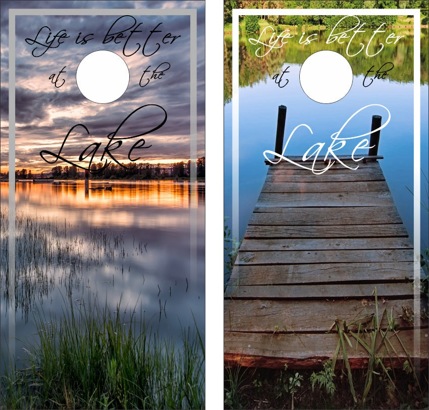 Life Is Better At The Lake Cornhole Wraps