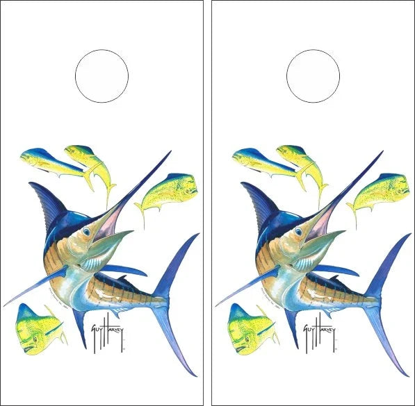 Marlin Tuna Fish Tropical Cornhole Wraps