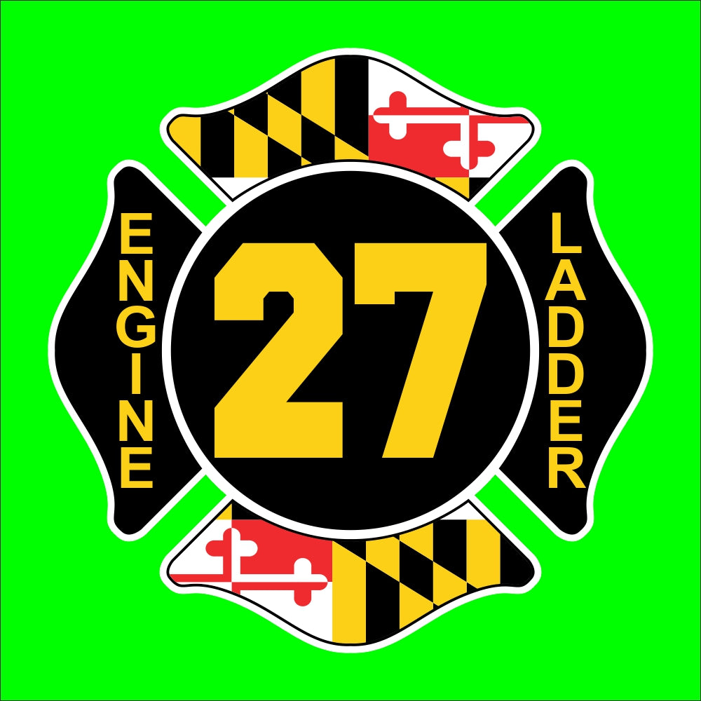 Maryland Fire Department Shield Badge Logo Decal