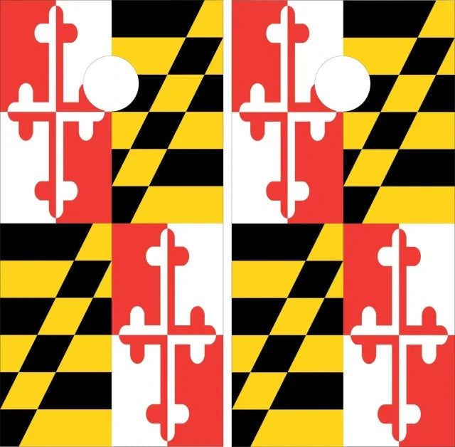 State of Maryland MD Flag Cornhole Wraps
