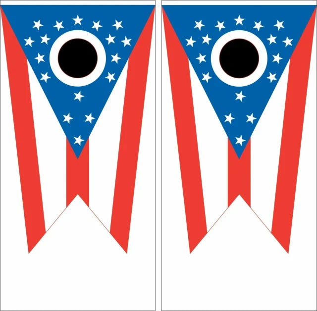 State of Ohio OH Flag Cornhole Wraps