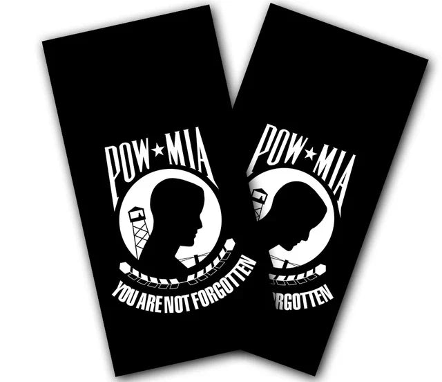 POW MIA You Are Not Forgotten with Black Background Cornhole Wraps