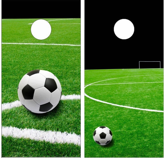 Soccer Field Stadium Cornhole Wraps