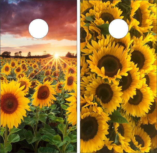 Sunflower Field Cornhole Wraps