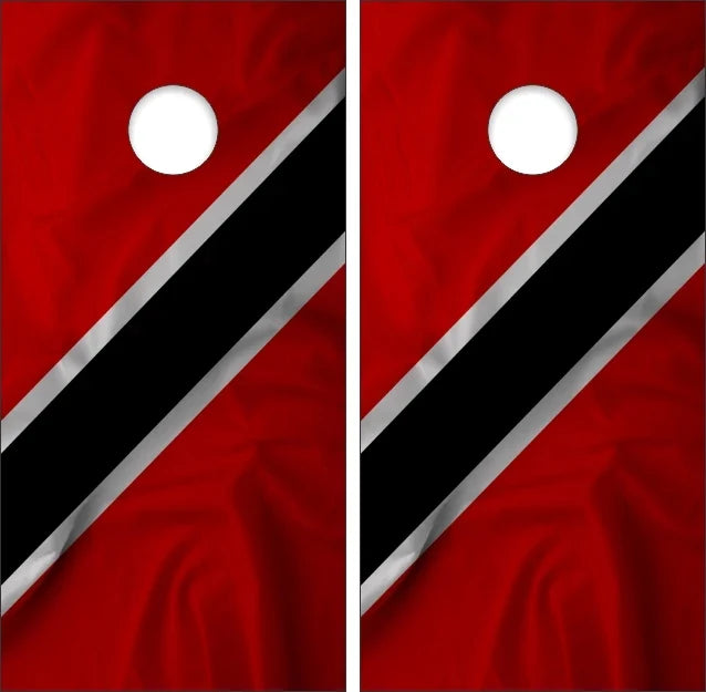Trinidad & Tobago Wavy Flag Cornhole Wraps