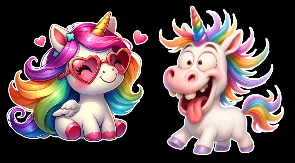 Unicorn His & Her Funny Couple Decal Set