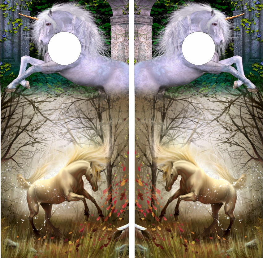 Fantasy Unicorns Cornhole Wraps