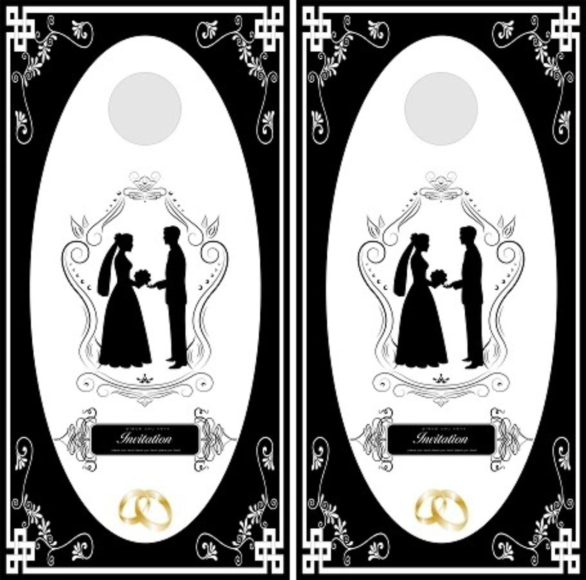 Wedding Invitation Style Custom Name Cornhole Wraps