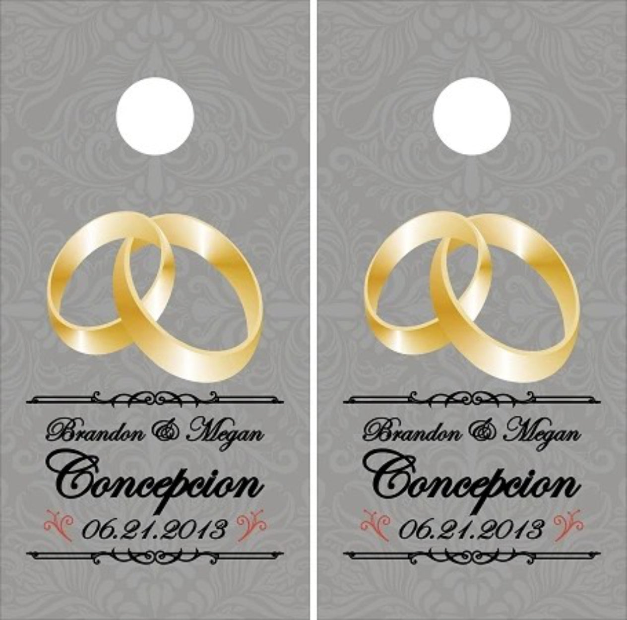 Wedding Invitation Style Custom Name Cornhole Wraps