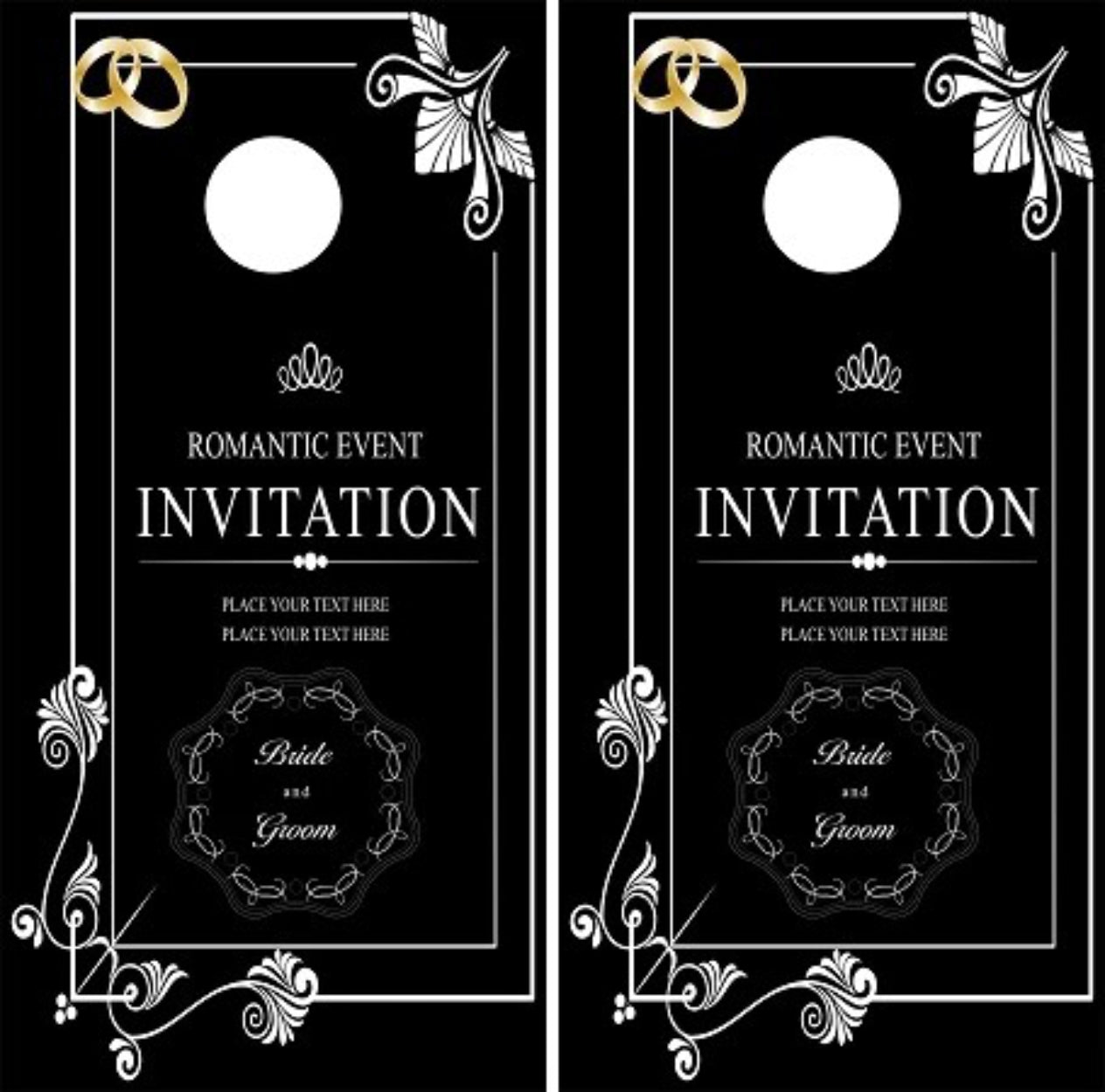 Wedding Invitation Style Custom Name Cornhole Wraps