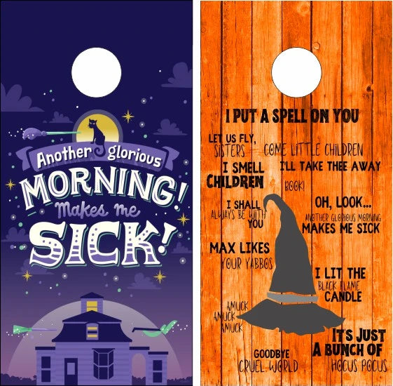 Family Fun Halloween Hocus Pocus Style Cornhole Wraps
