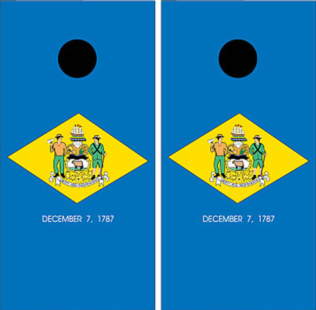 State of Delaware Flag Cornhole Wraps