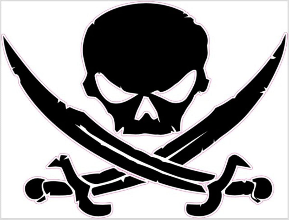 Pirate Skull with Swords Crossed Decal