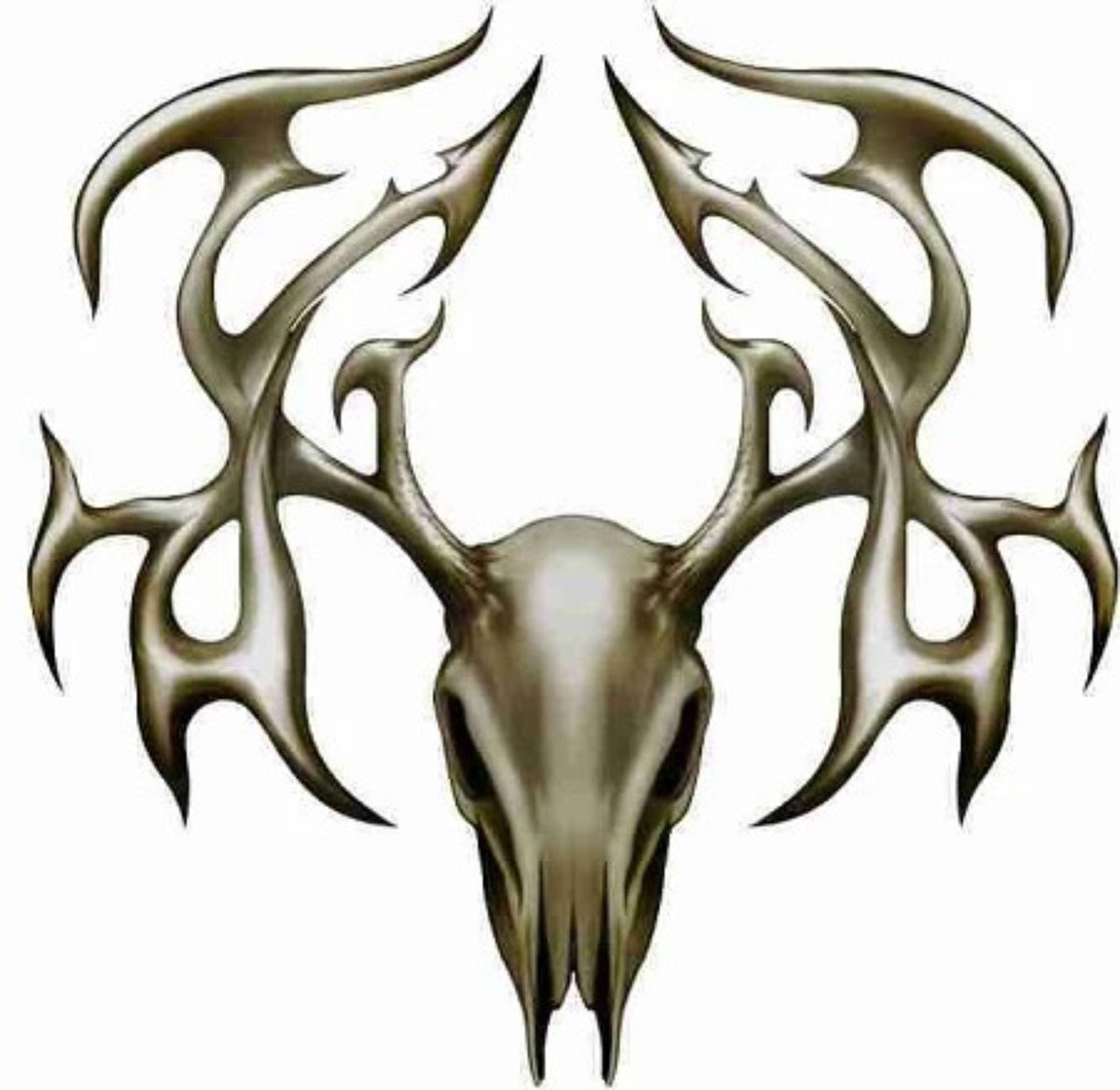 Deer Buck Tribal Head Skull Decal