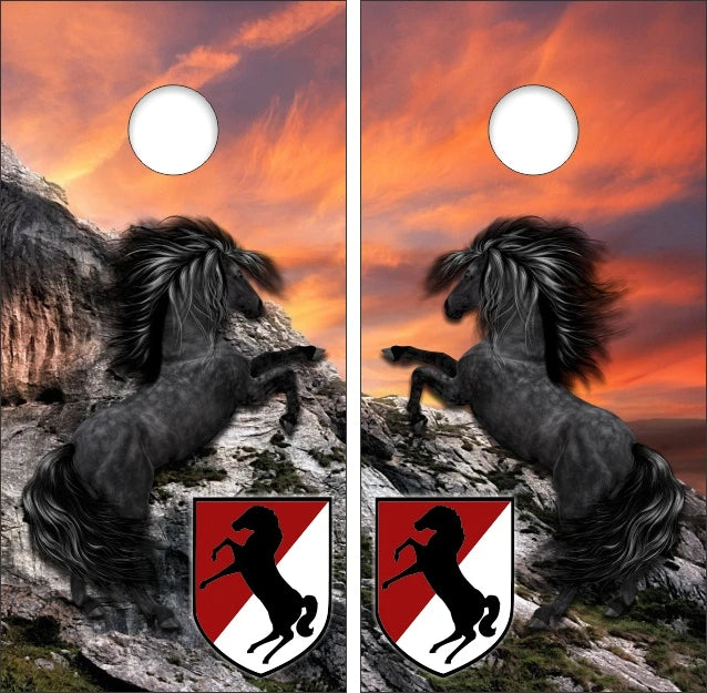 11th A.C.R. Patch with Horse Cornhole Wraps