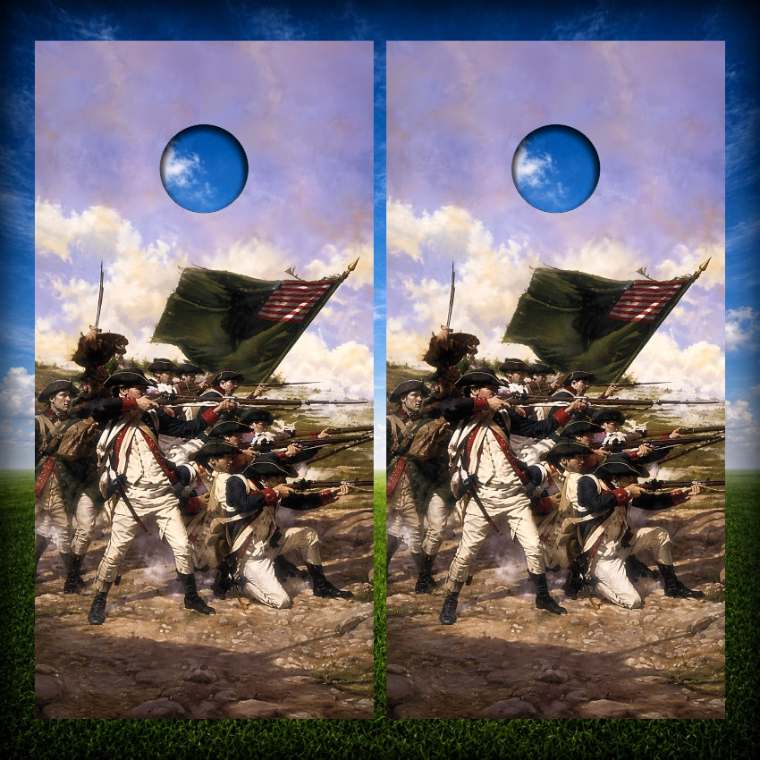 1776 Revolutionary War Oil Painting Cornhole Wraps