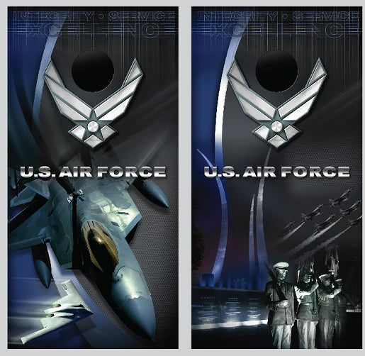 Air Force Fighter Jets Statues Cornhole Wraps