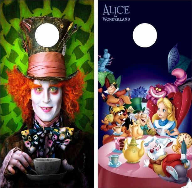Alice In Wonderland Tea Party Cornhole Wraps