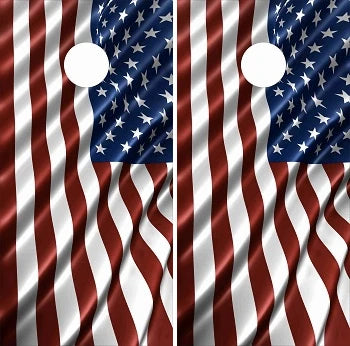 USA American Flag Wavey Cornhole Wraps