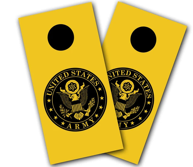 Army Seal on Yellow background Cornhole Wraps