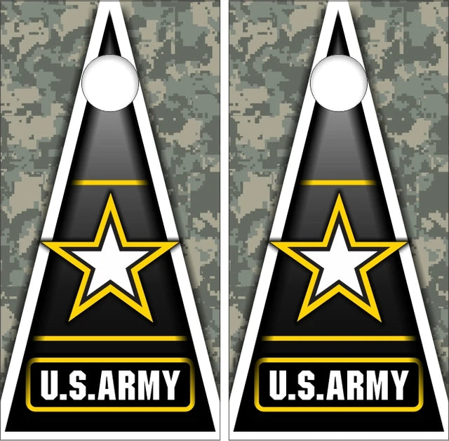 Army Digital Camo Shadows with Triangle Theme Cornhole Wraps
