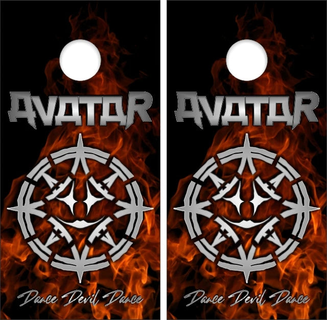 Avatar Rock Band Dance Devil Dance Fire Flames Cornhole Wraps
