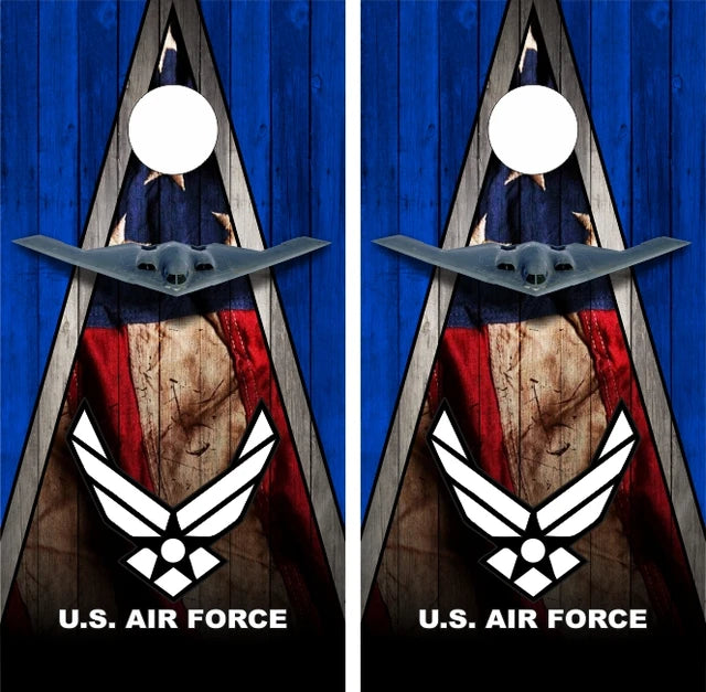B2 Spirit Bomber US Air Force Triangle American Flag Cornhole Wraps