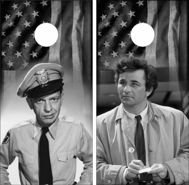 Barney Fife & Columbo Classic Stars Cornhole Wraps