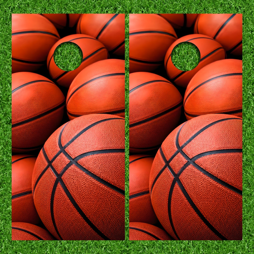 Basketball Collage of Balls Cornhole Wraps