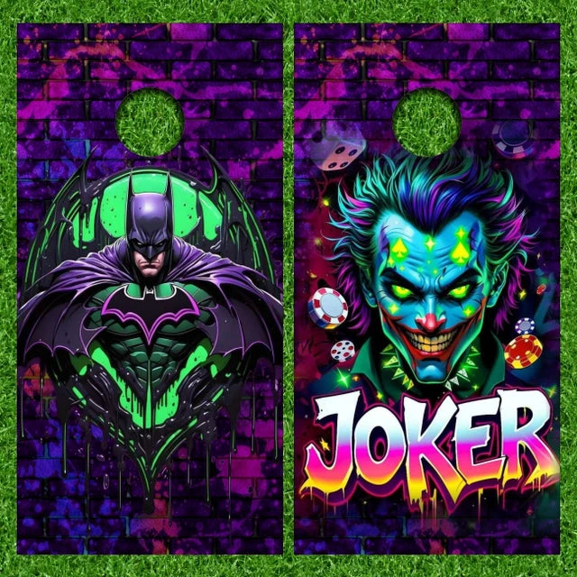 Batman Vs Joker Graffiti Brick Wall  Cornhole Wraps